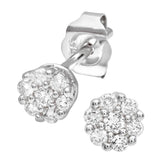 0.15ct Round Diamond Cluster Stud Earrings in 9ct White Gold